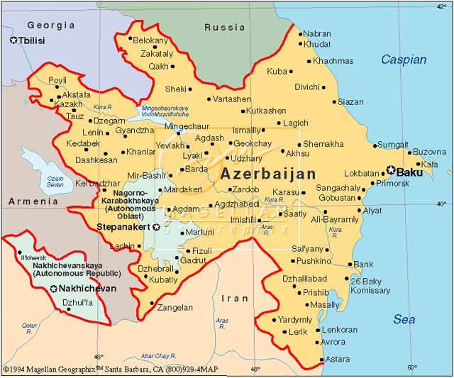 Map of azerbaijan.